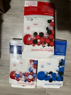 Red, Black & Clear Balloon Garland Kit - Home Party Supplies